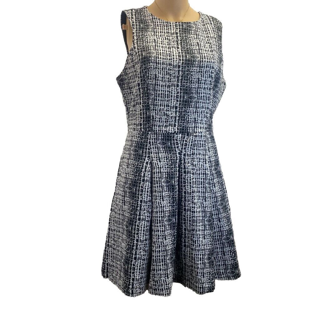 Eva Longoria Women’s Black And‎ White Dress Size 10 Sleeveless Zipper Pre Owned